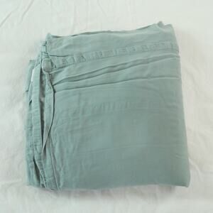 Cariloha Resort King Flat Sheet Bamboo Sateen Ocean Mist Sustainable Viscose